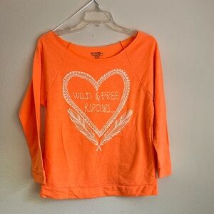 NWT Rip Curl Orange/Creamsicle 3/4 Sleeve Lightweight Women's Top